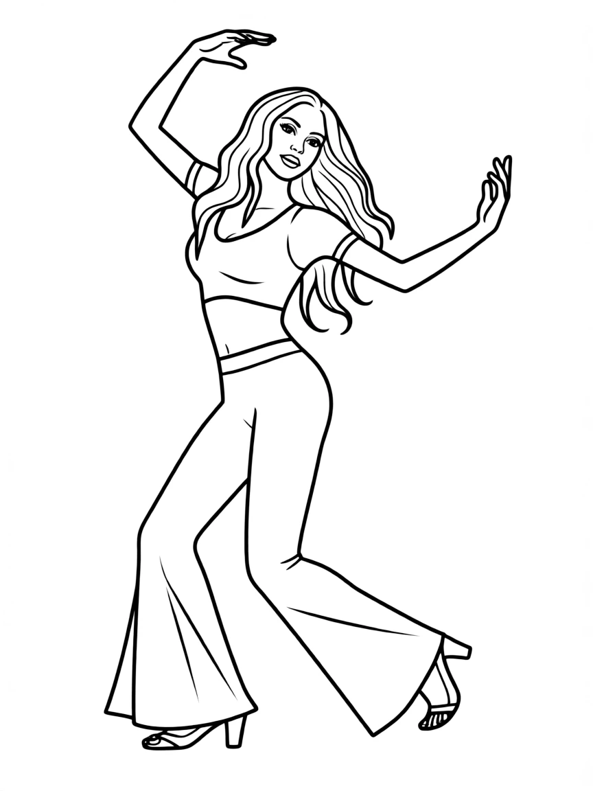 Shakira dancing with her signature moves.