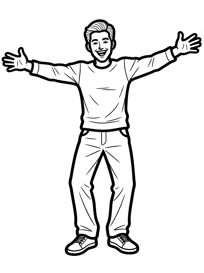 Ricky Martin dancing with his arms out.