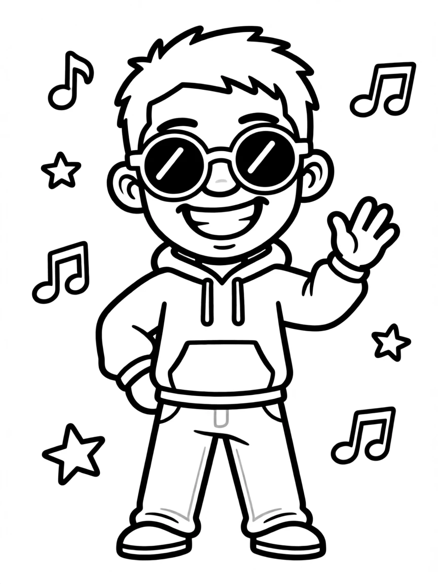 Bad Bunny with sunglasses and a happy face.