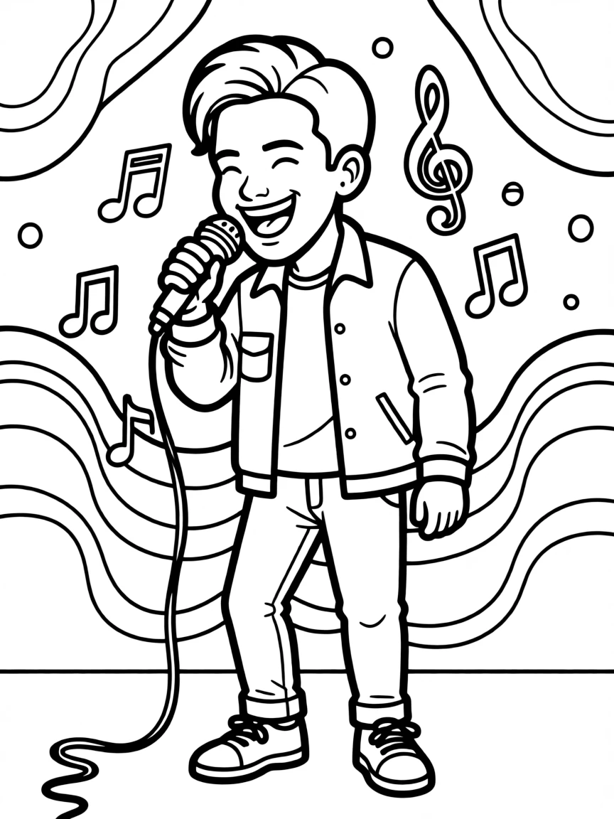 J Balvin singing with a colorful background.