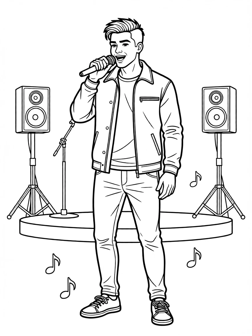 Maluma singing with a stylish look.