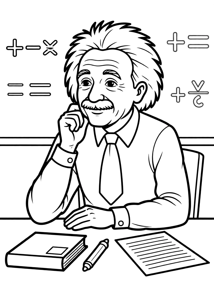 Albert Einstein thinking.