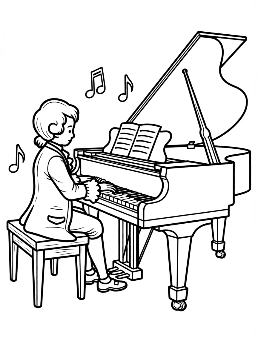 Wolfgang Amadeus Mozart playing.