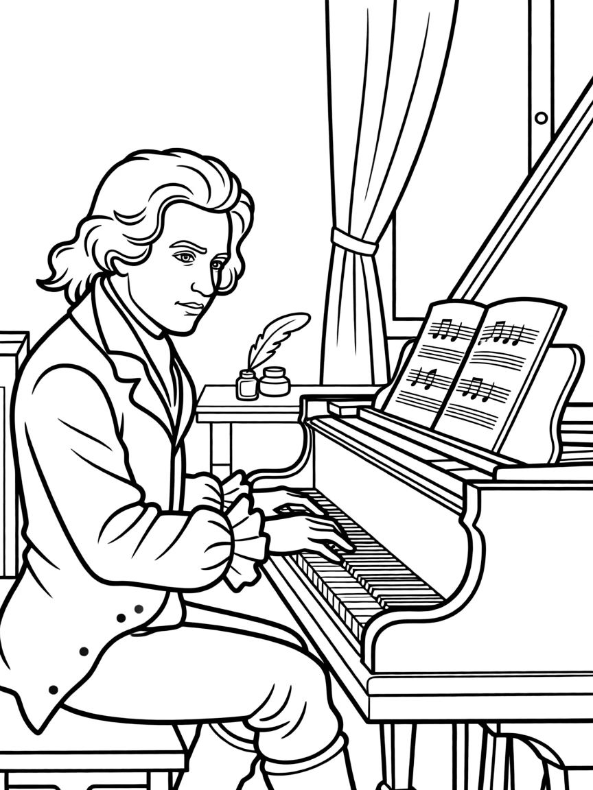 Ludwig van Beethoven composing.