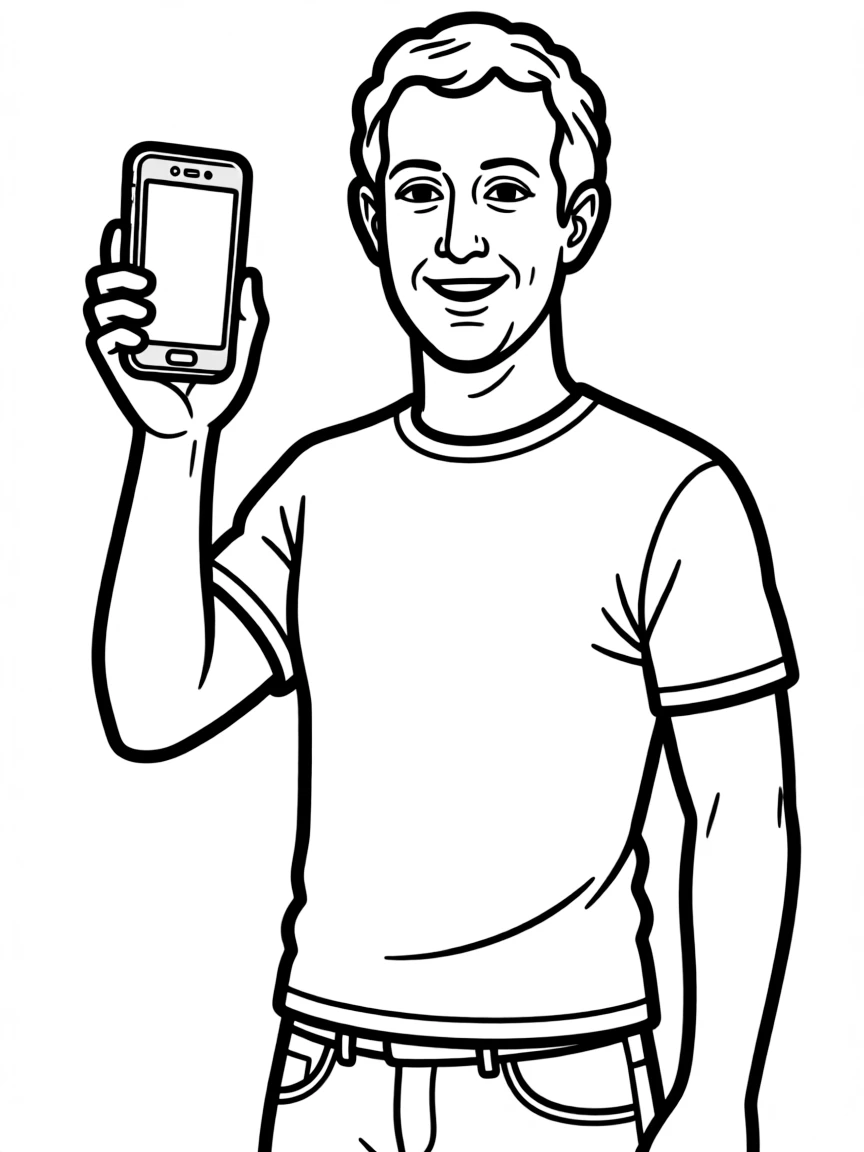Mark Zuckerberg with a phone.