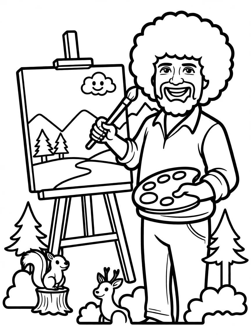 Bob Ross painting.