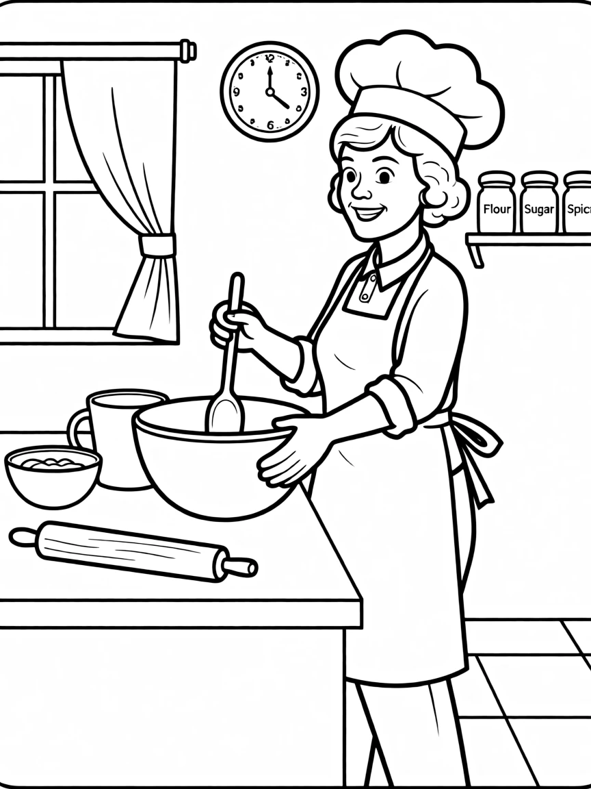Julia Child cooking.
