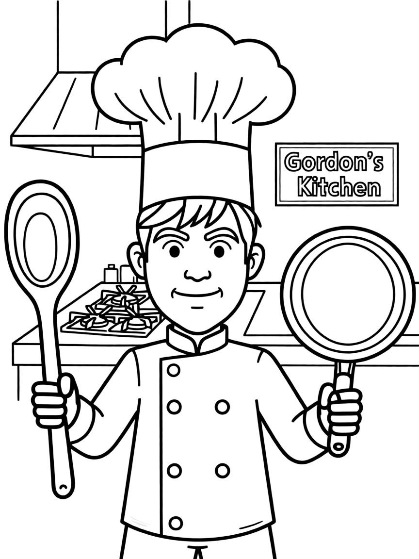 Gordon Ramsay with a chef hat.