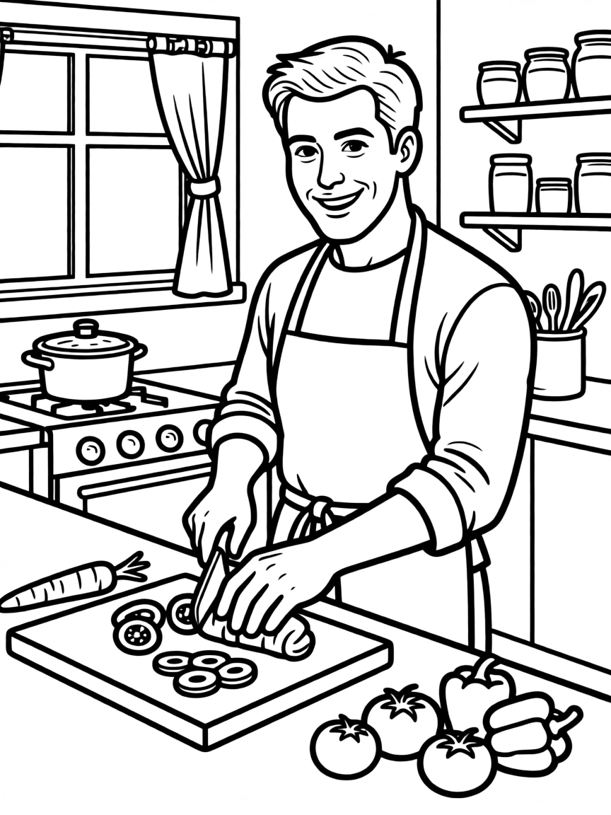 Jamie Oliver chopping.