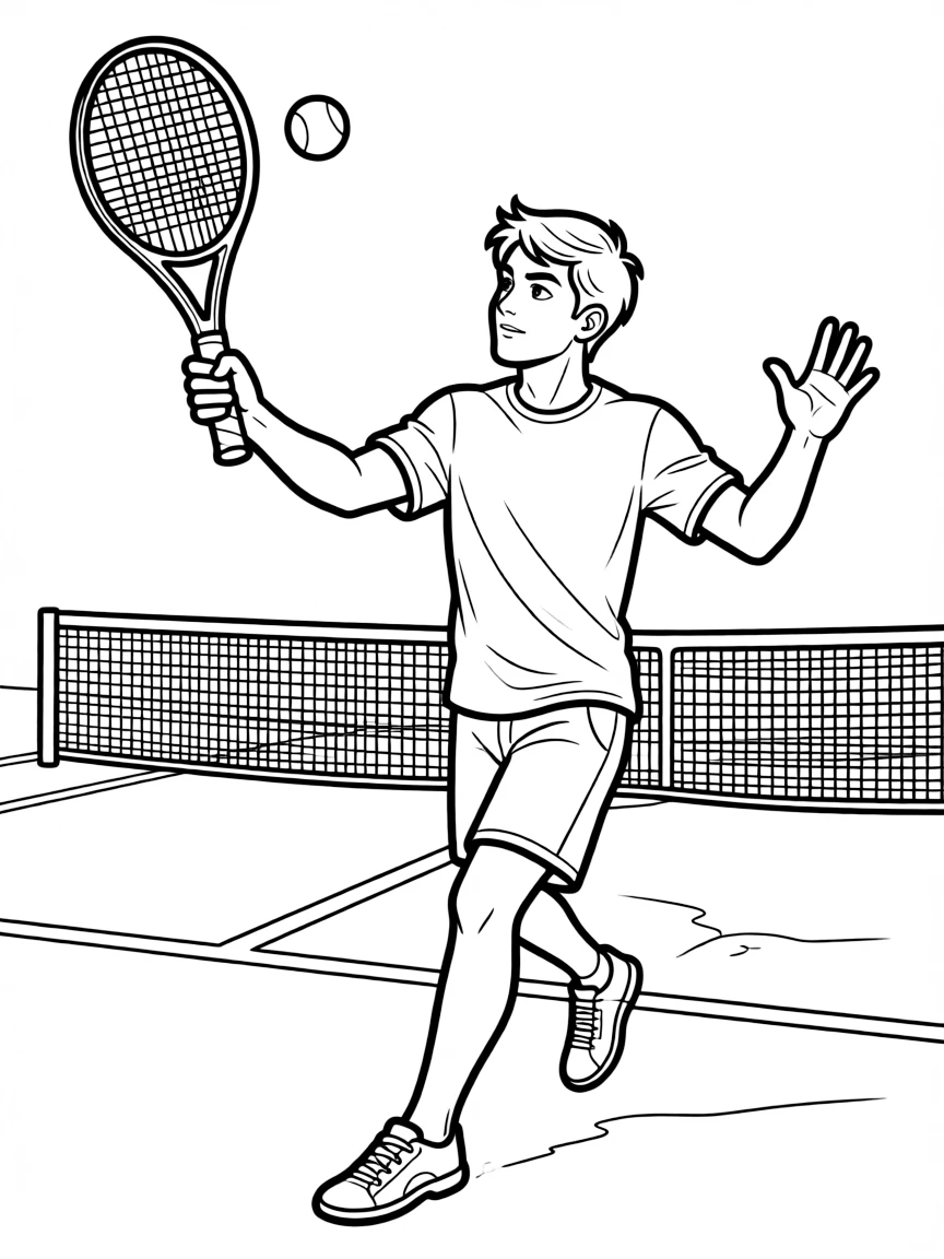 Roger Federer serving.