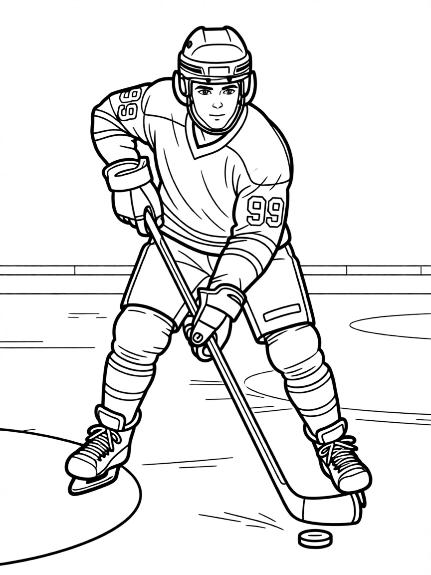 Wayne Gretzky playing hockey.