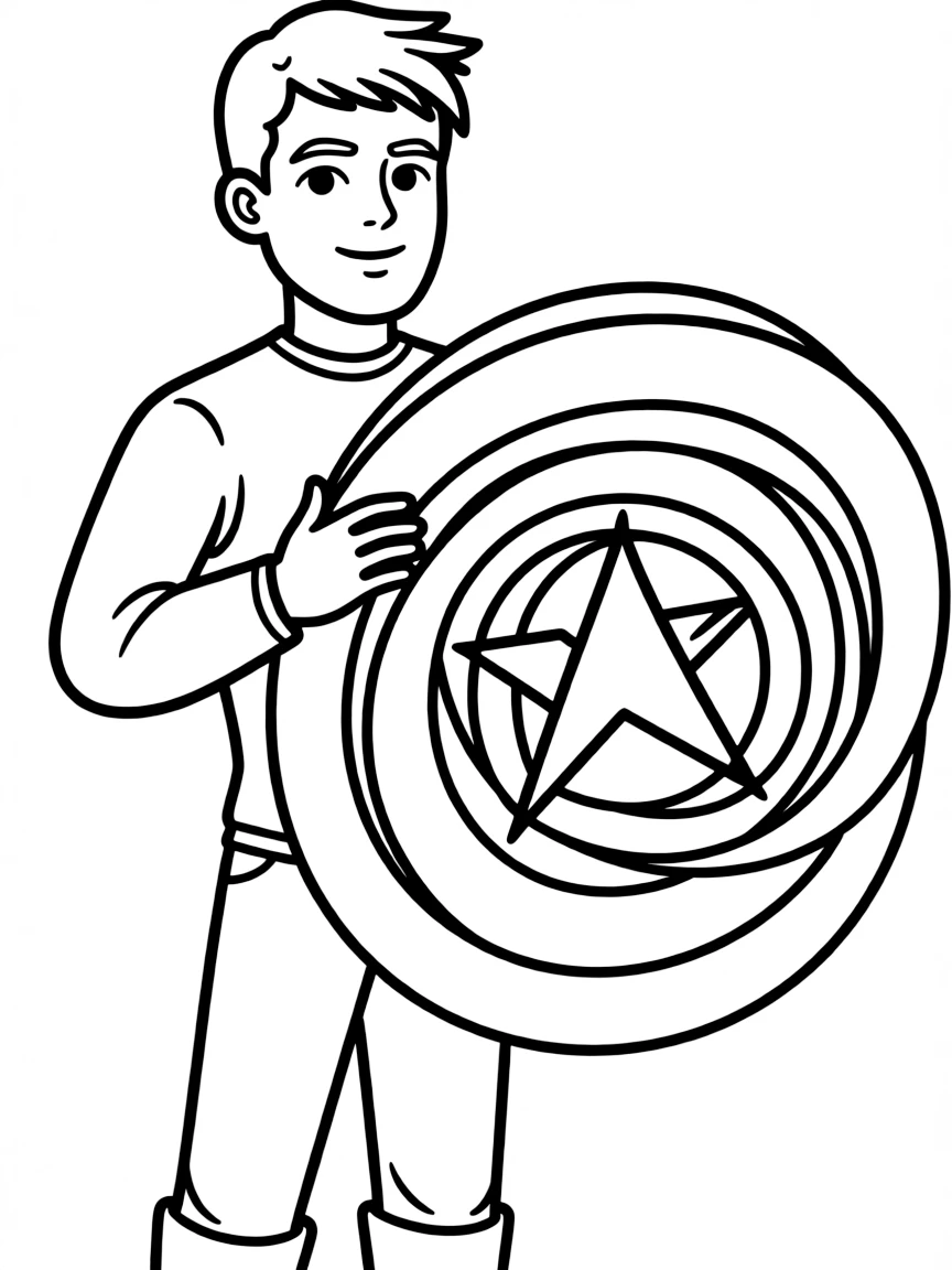 Chris Evans holding a shield.