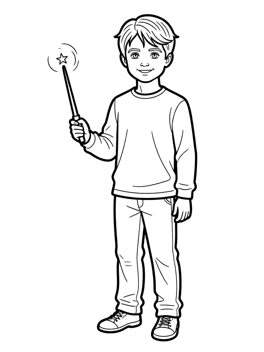 Daniel Radcliffe holding a wand.