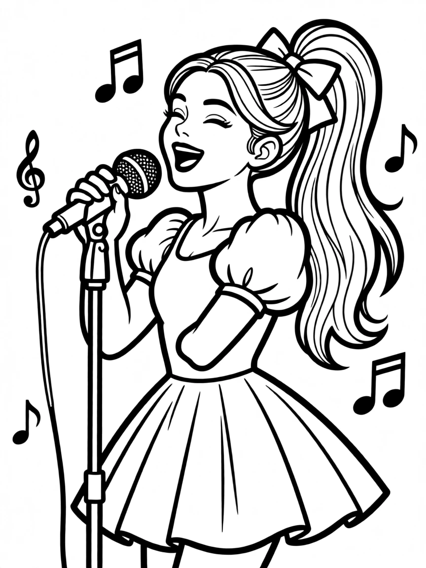 Ariana Grande singing.