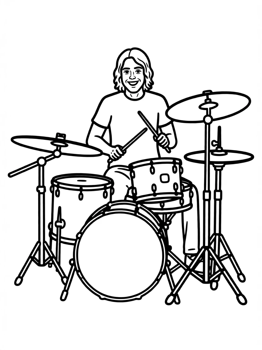 Dave Grohl playing drums.