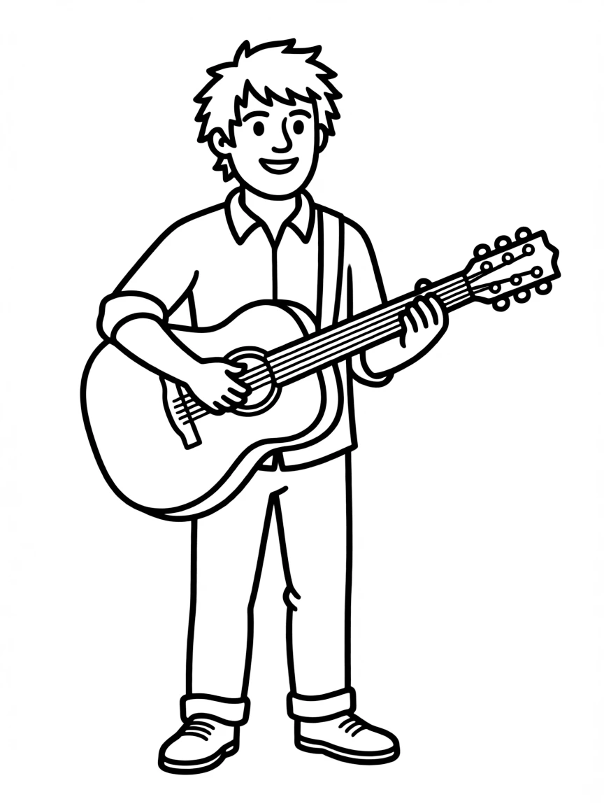 Ed Sheeran with an acoustic guitar.
