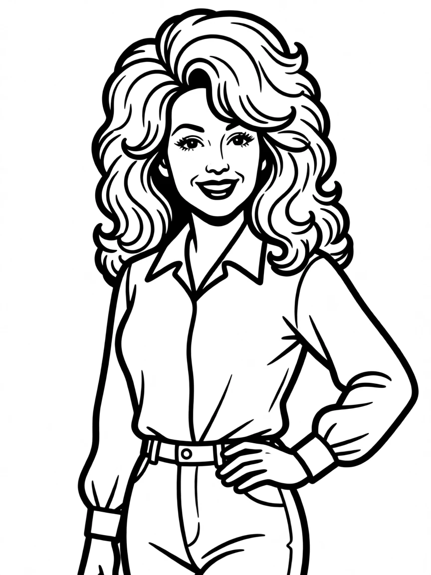Dolly Parton with big hair.