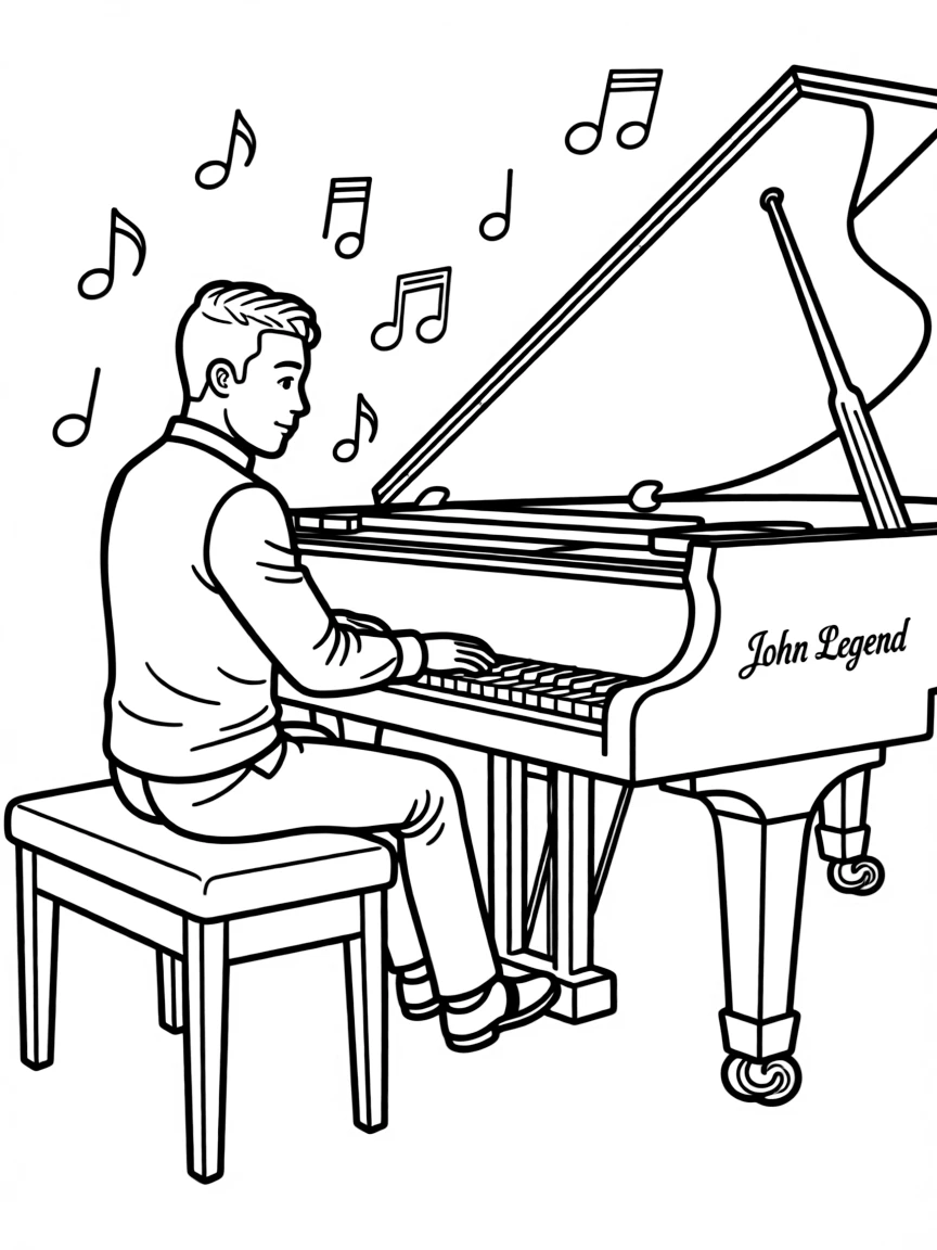 John Legend playing piano.