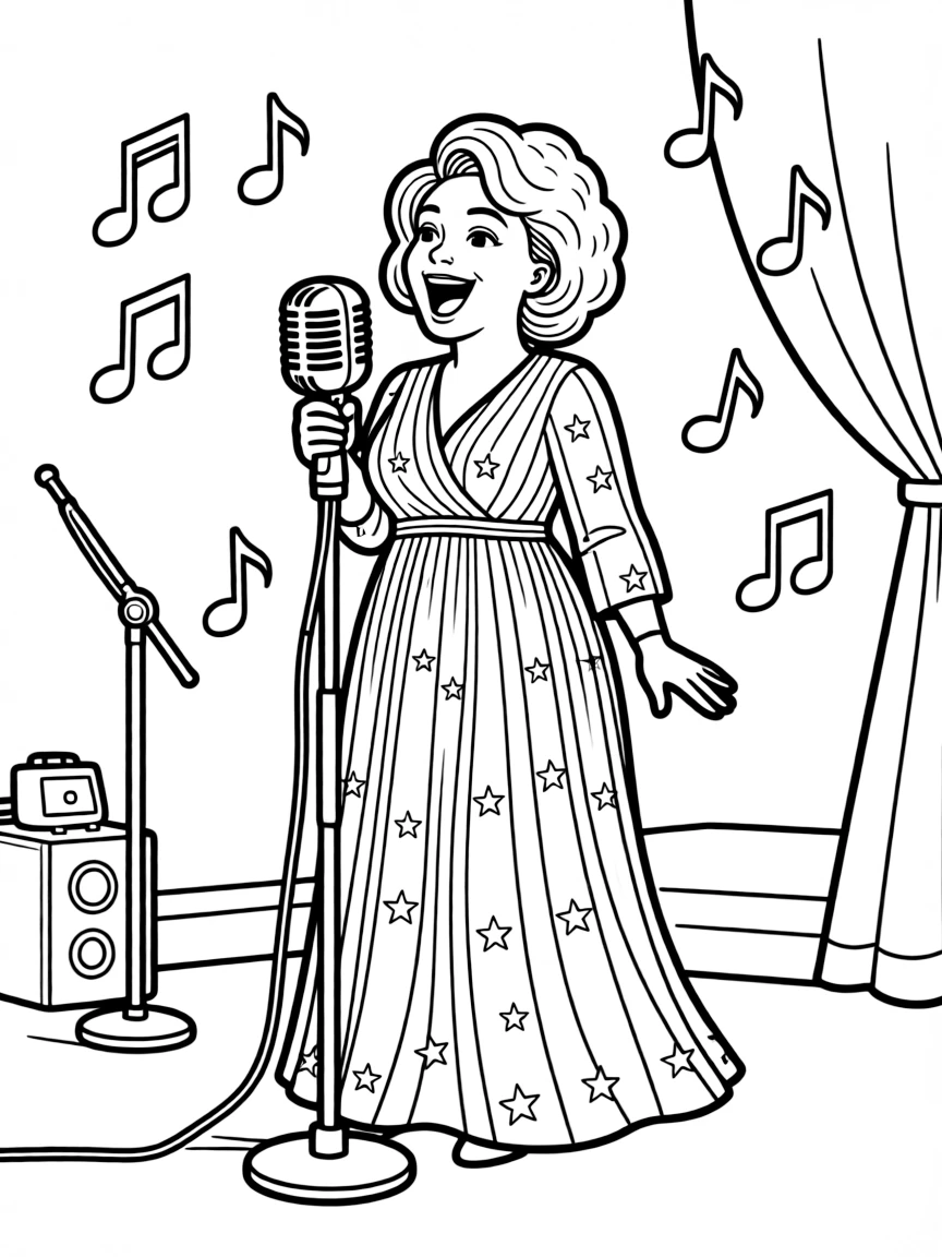 Aretha Franklin singing.