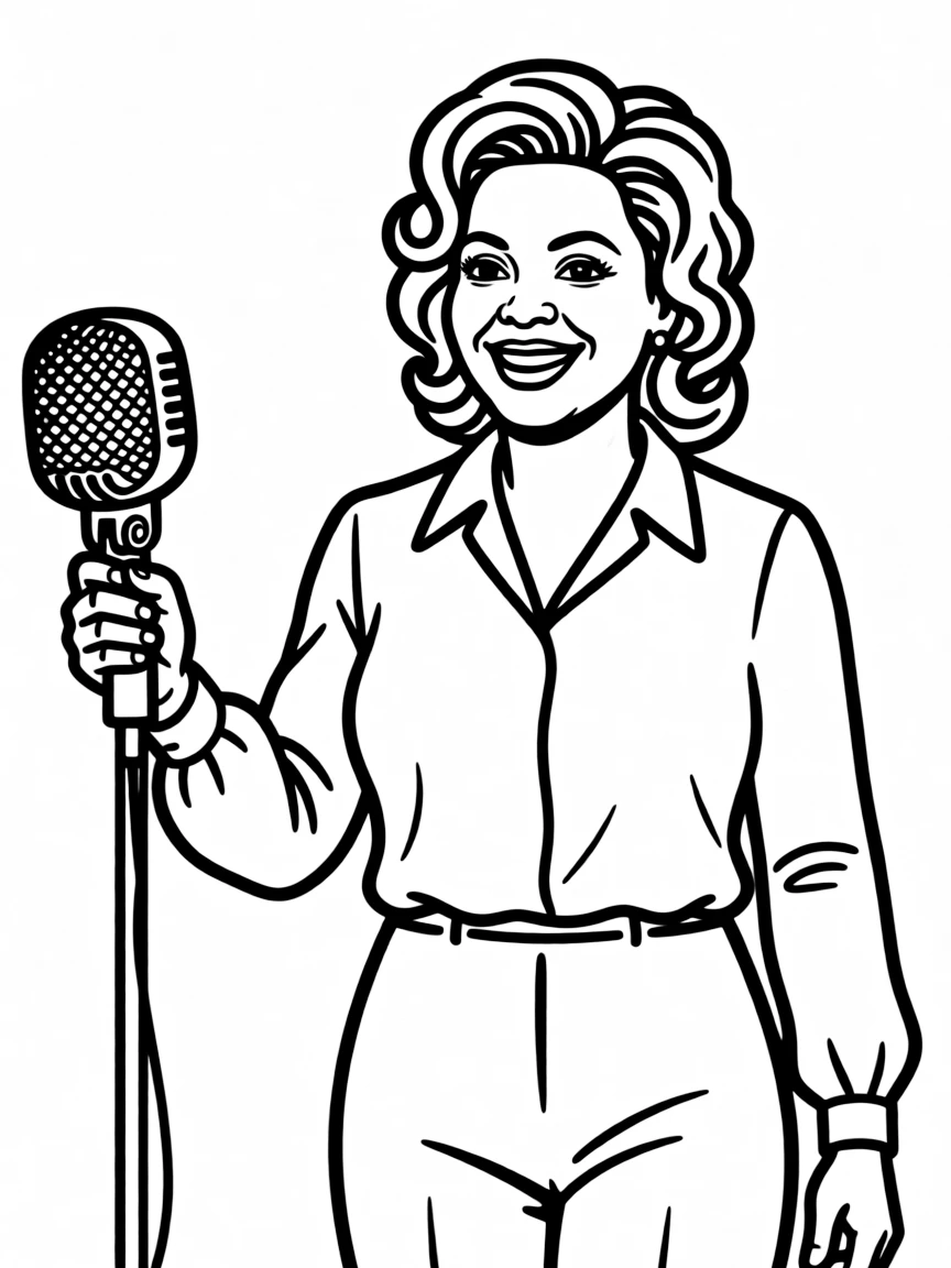 Oprah Winfrey with a microphone.