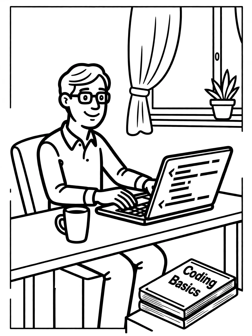 Bill Gates coding.