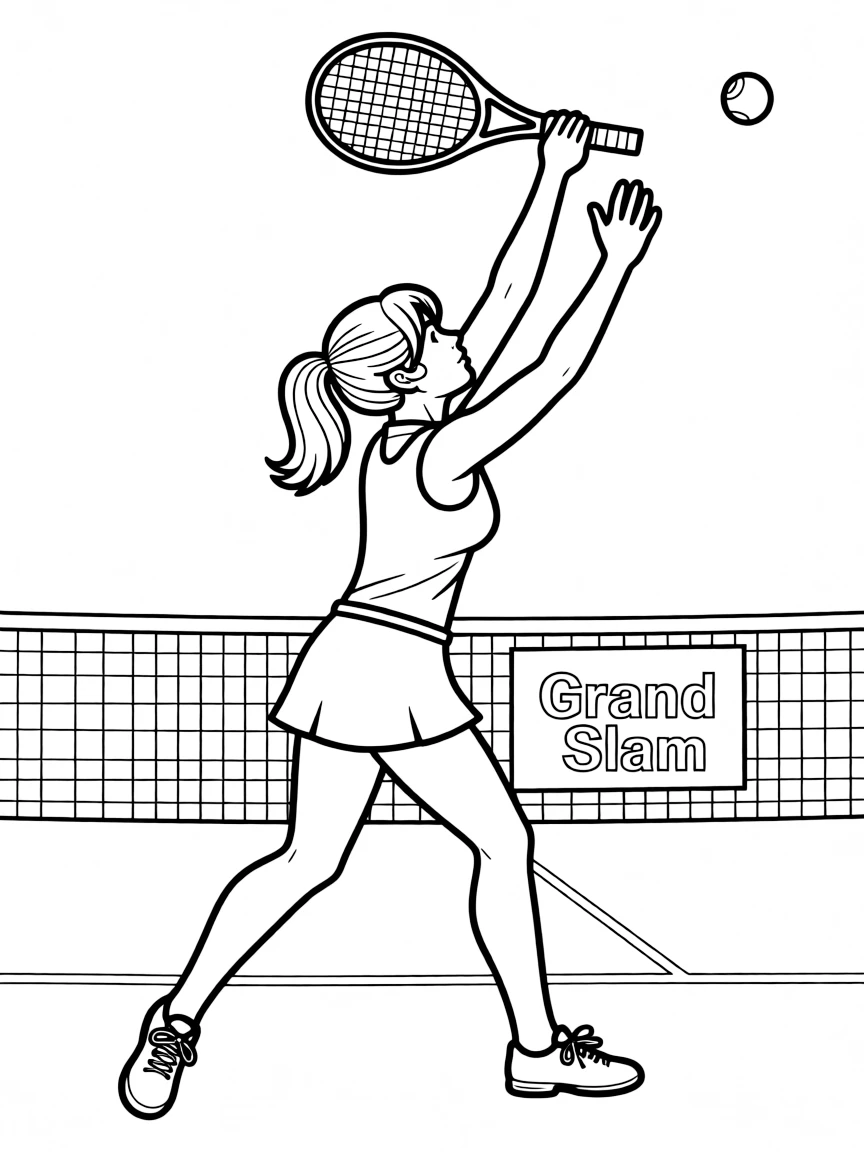 Serena Williams serving.