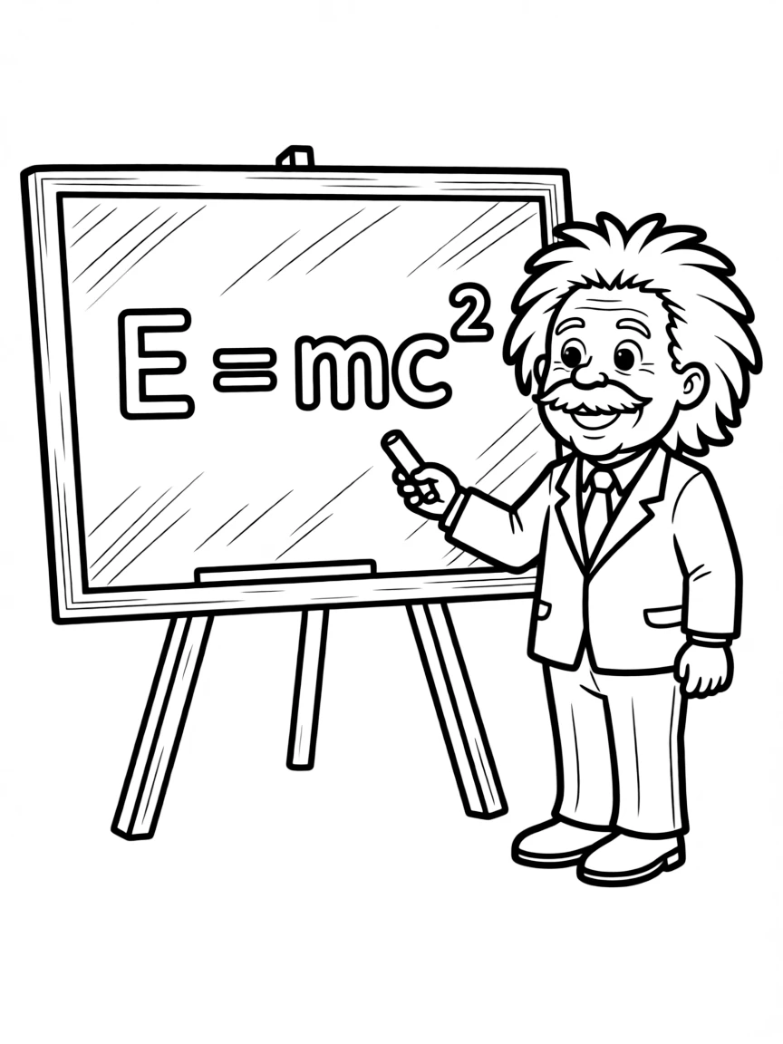 Albert Einstein with a formula.