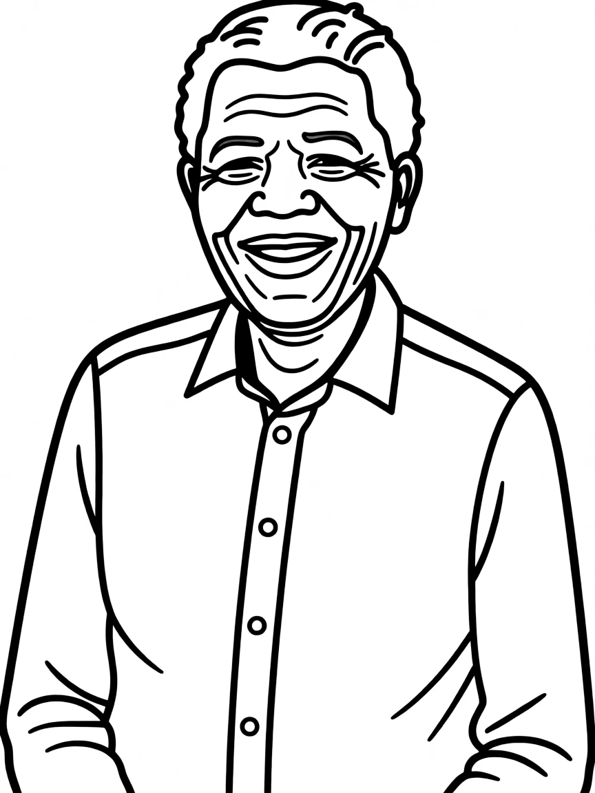 Nelson Mandela smiling.