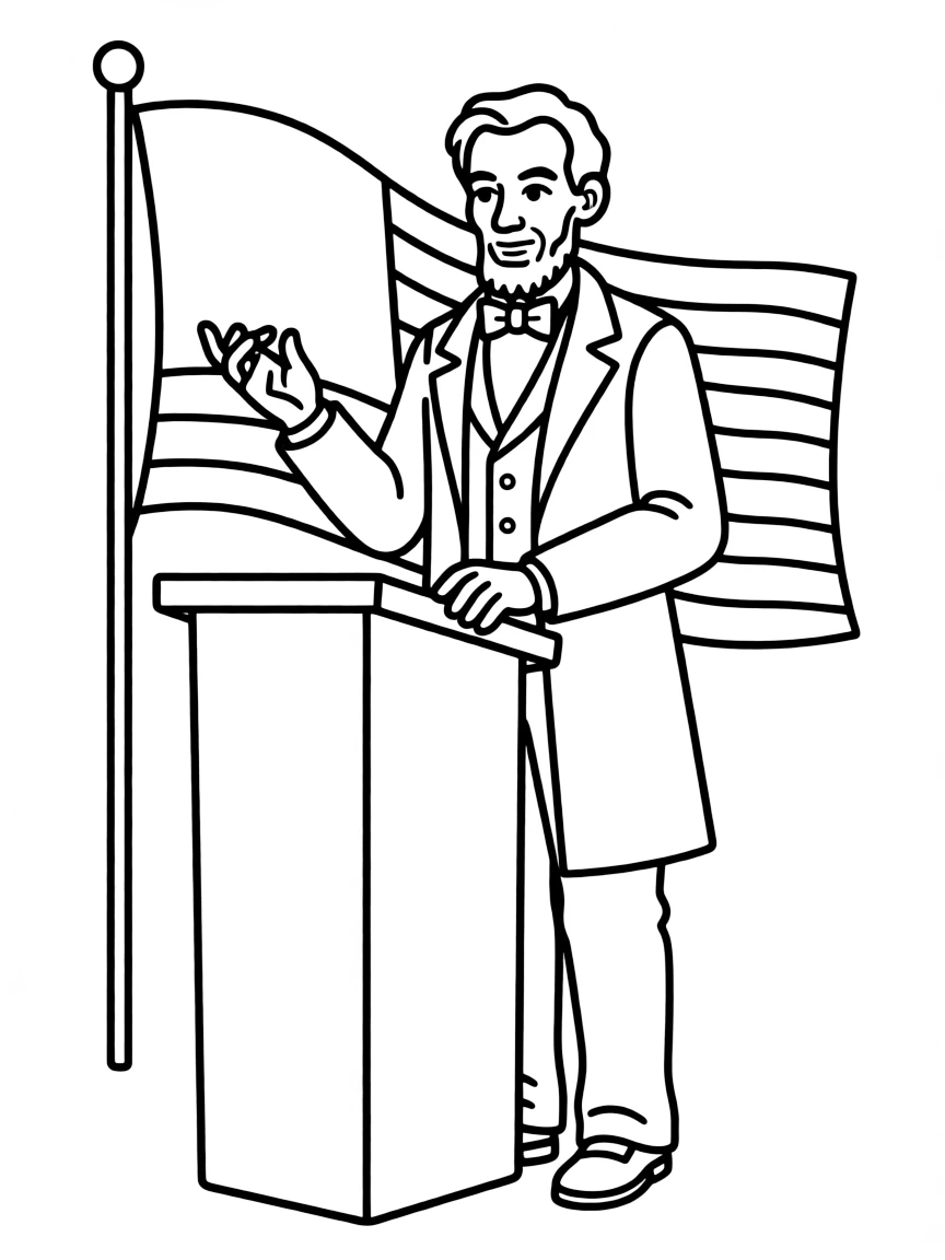 Abraham Lincoln giving a speech.