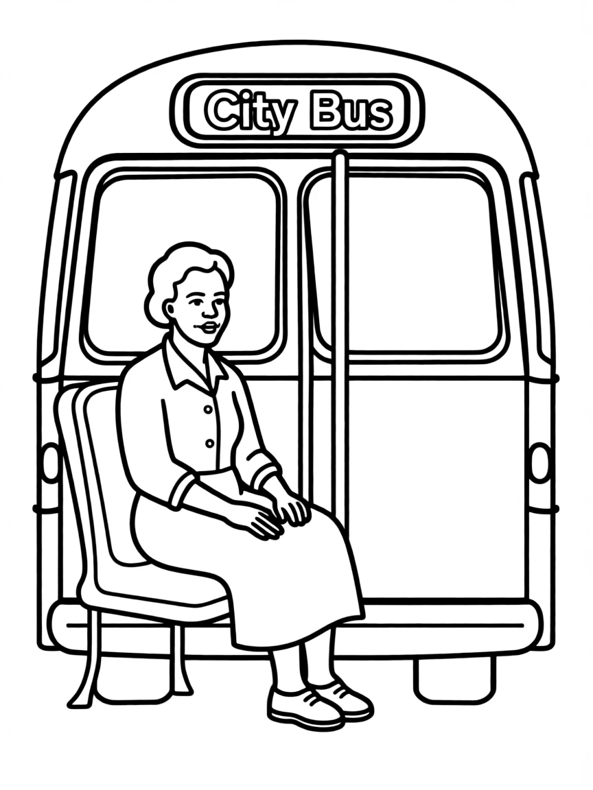 Rosa Parks sitting.