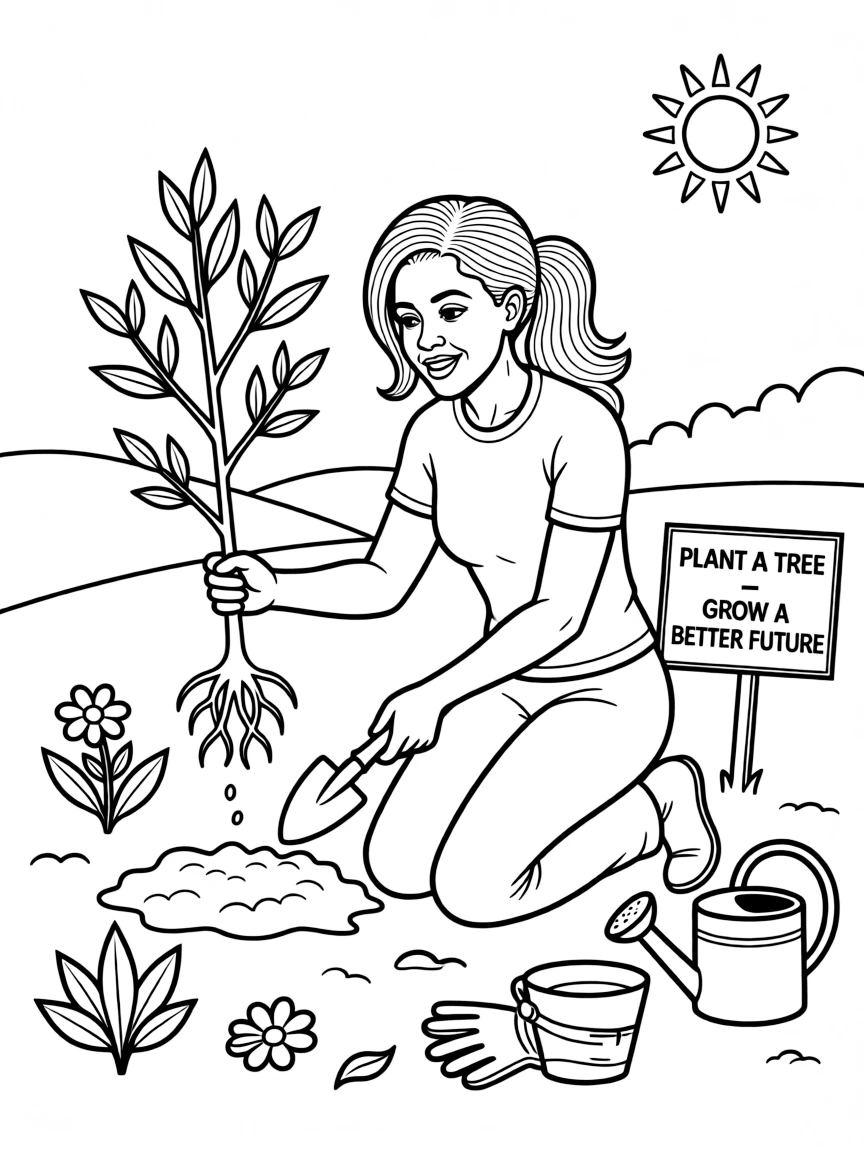 Michelle Obama planting.