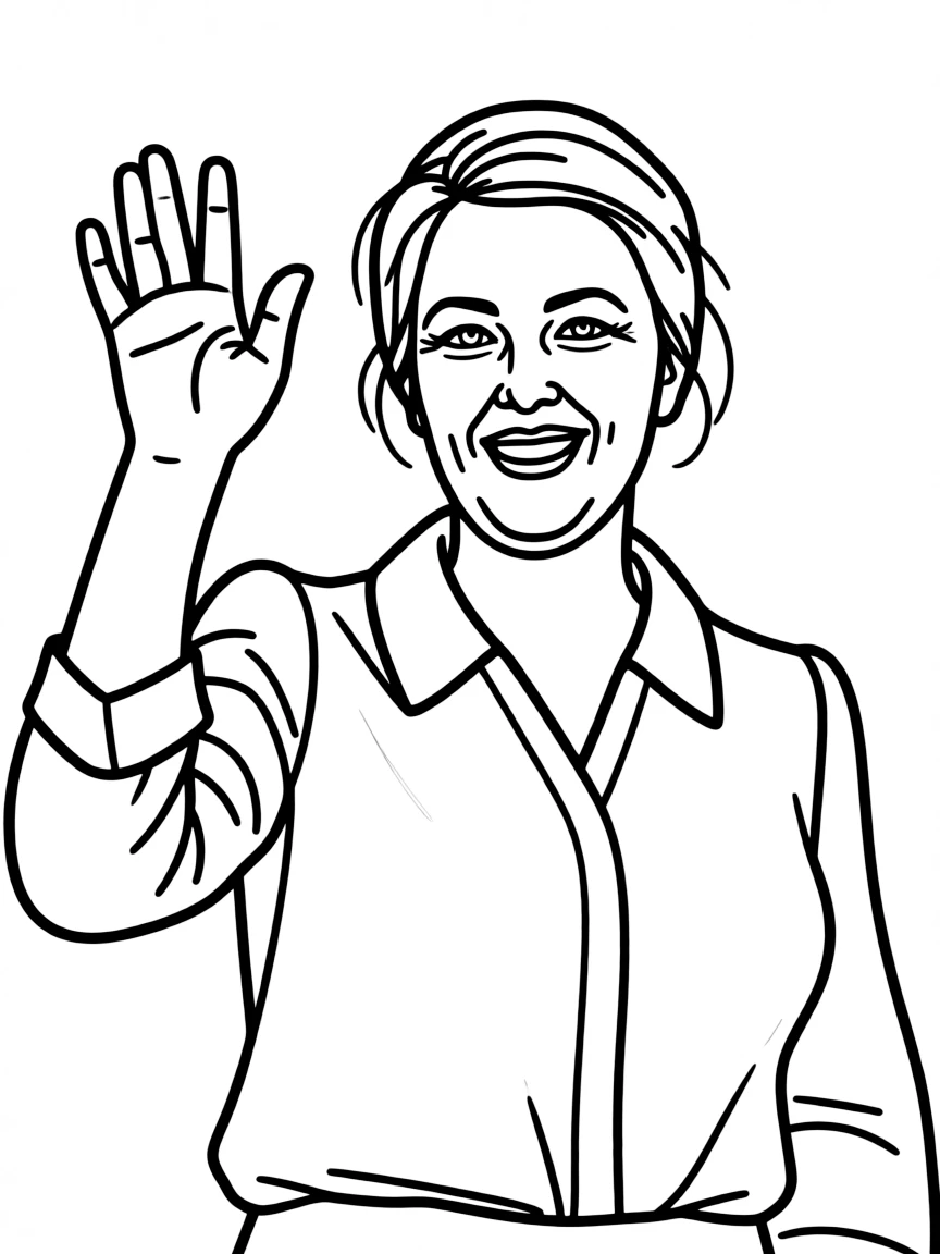 Jacinda Ardern waving.