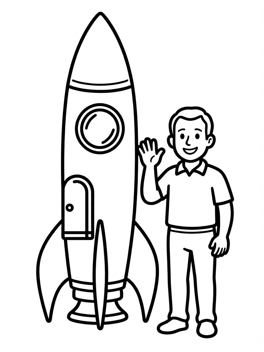 Jeff Bezos with a rocket.