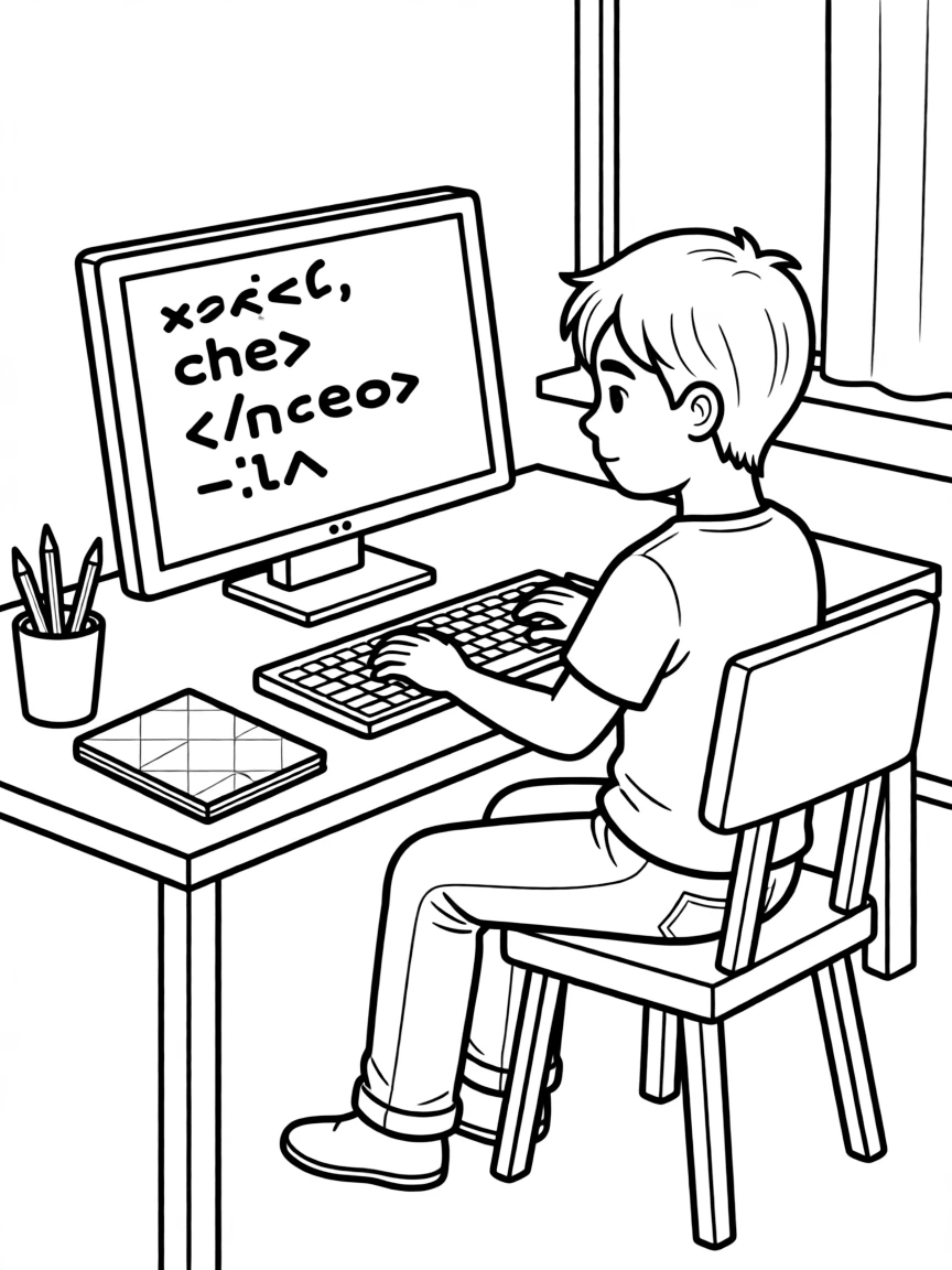 Mark Zuckerberg coding.