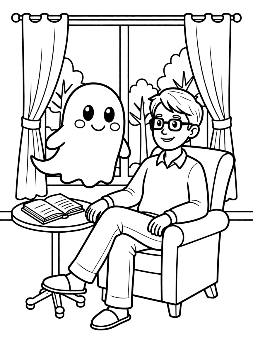 Stephen King with a ghost.