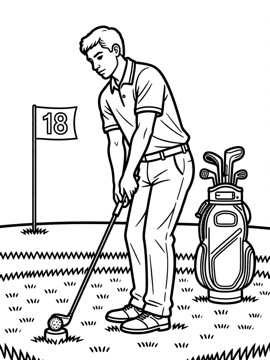 Tiger Woods golfing.