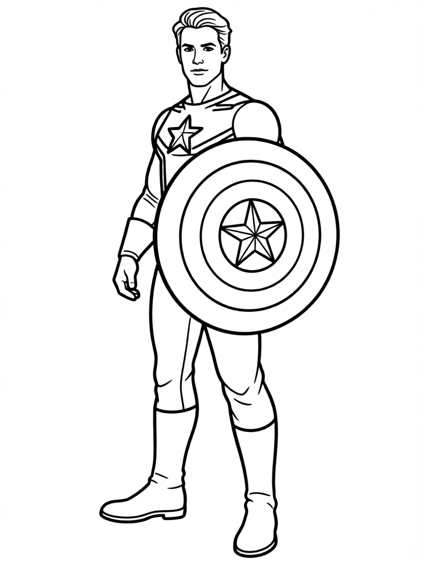 Chris Evans with a shield.