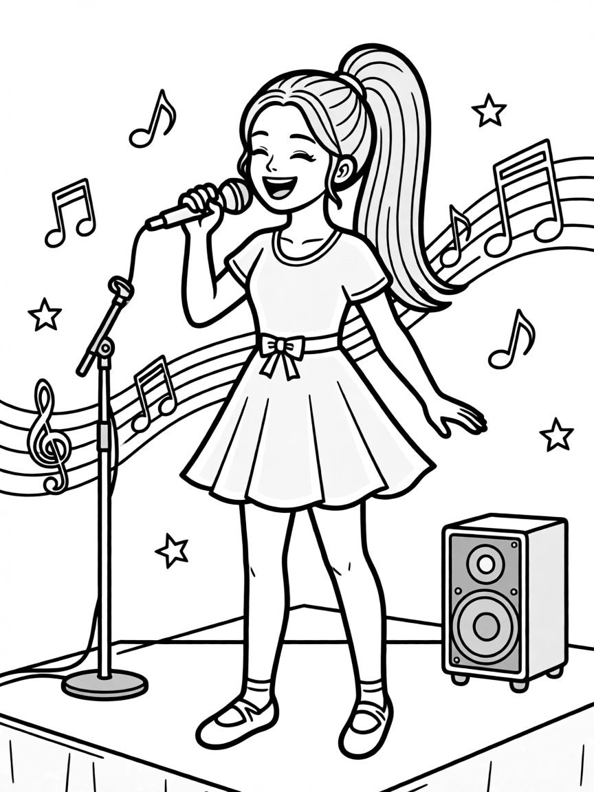 Ariana Grande singing.