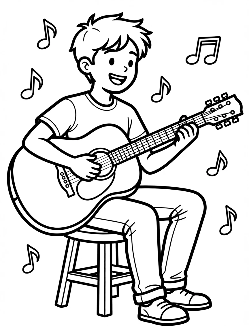 Ed Sheeran playing guitar.