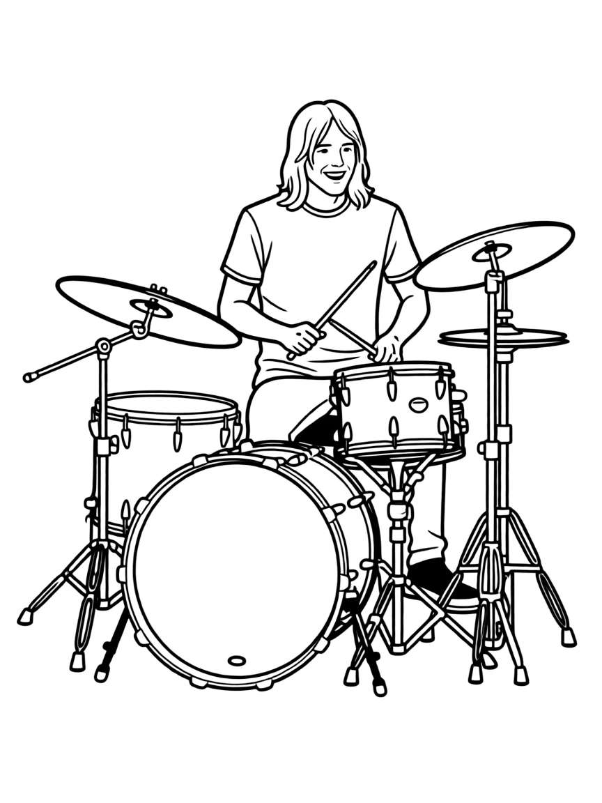 Dave Grohl playing drums.