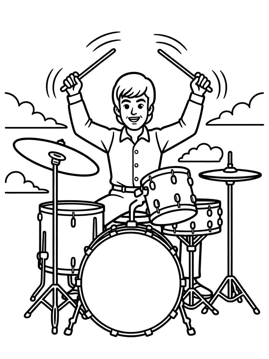 Ringo Starr playing drums.