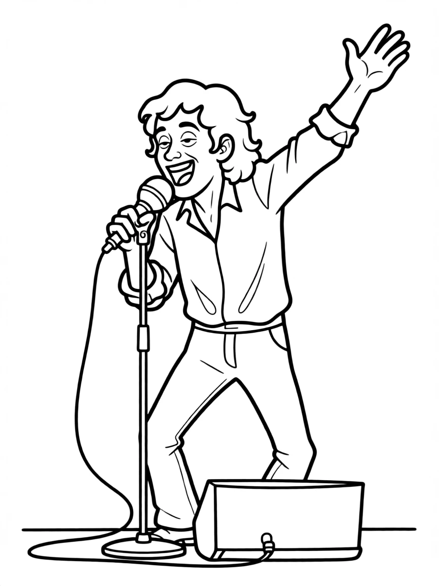 Mick Jagger singing.