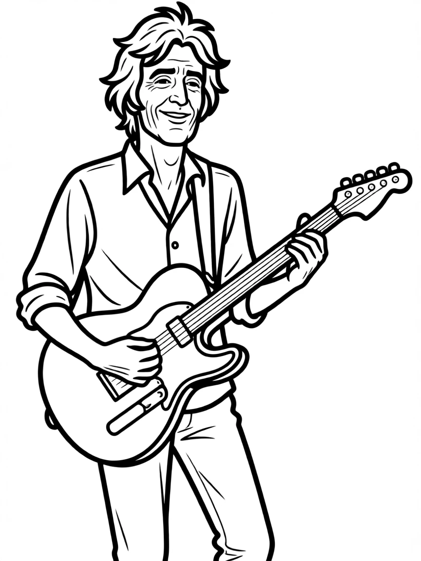 Keith Richards playing guitar.