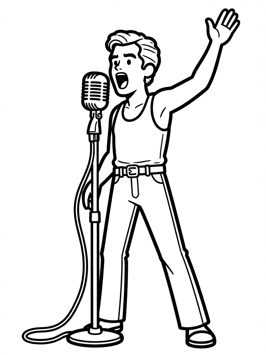 Freddie Mercury singing.