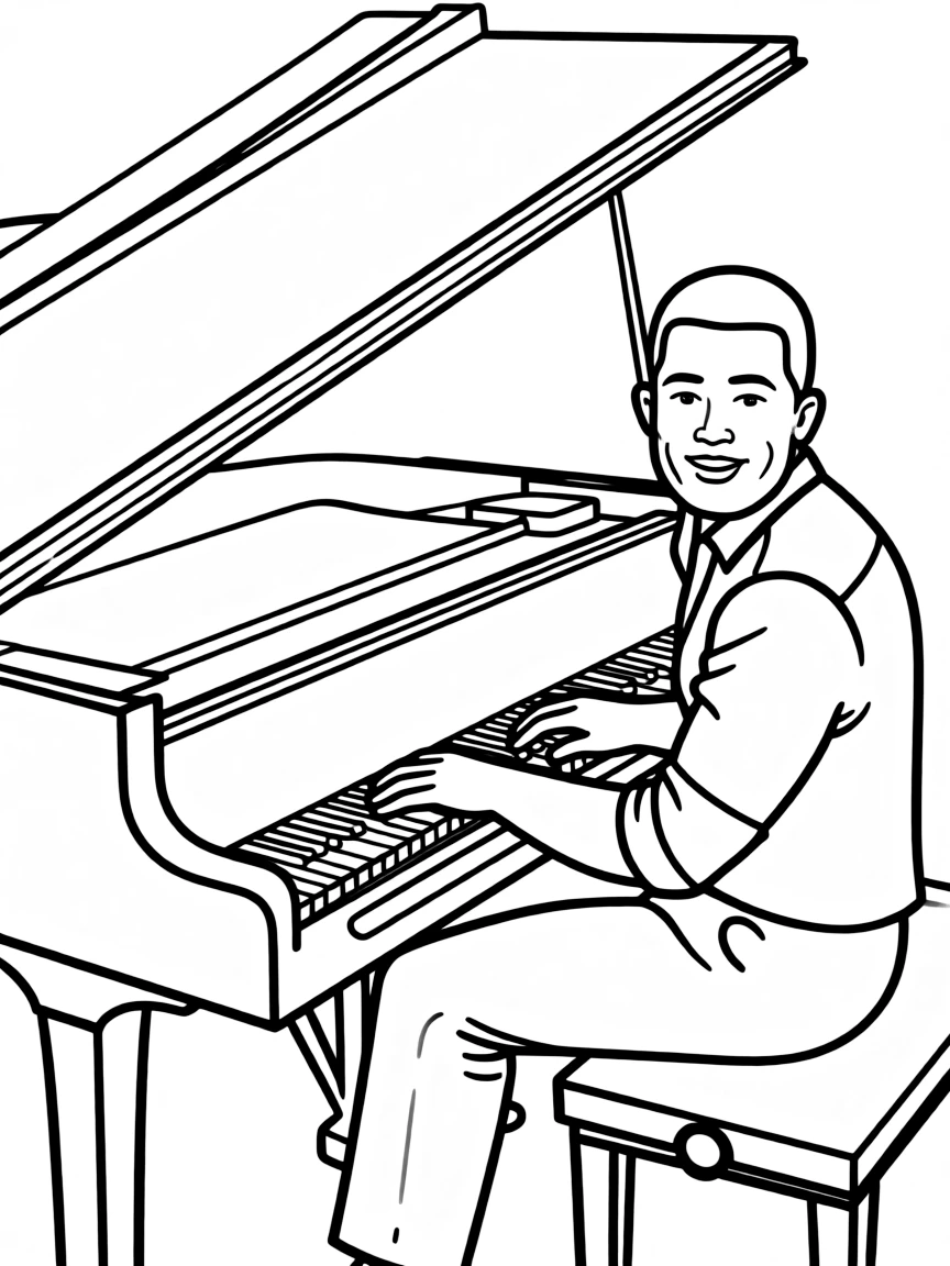 John Legend playing piano.