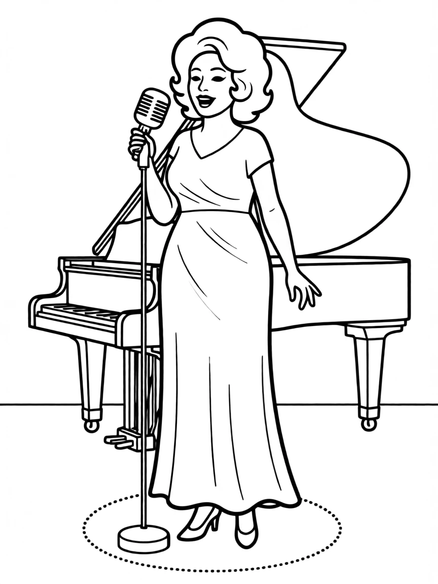 Aretha Franklin singing.