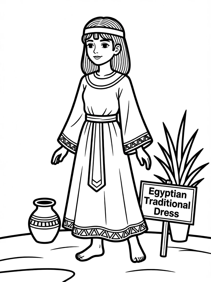 Egyptian girl in traditional dress
