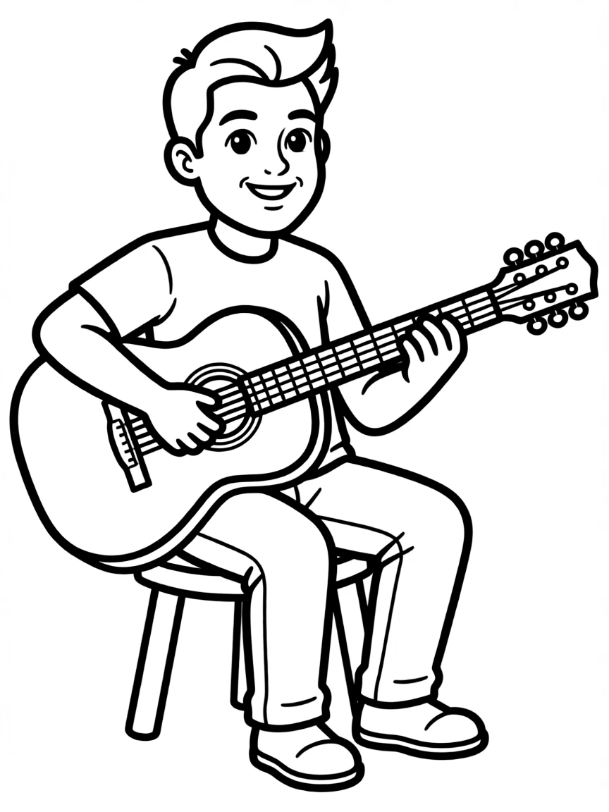 Filipino man playing guitar