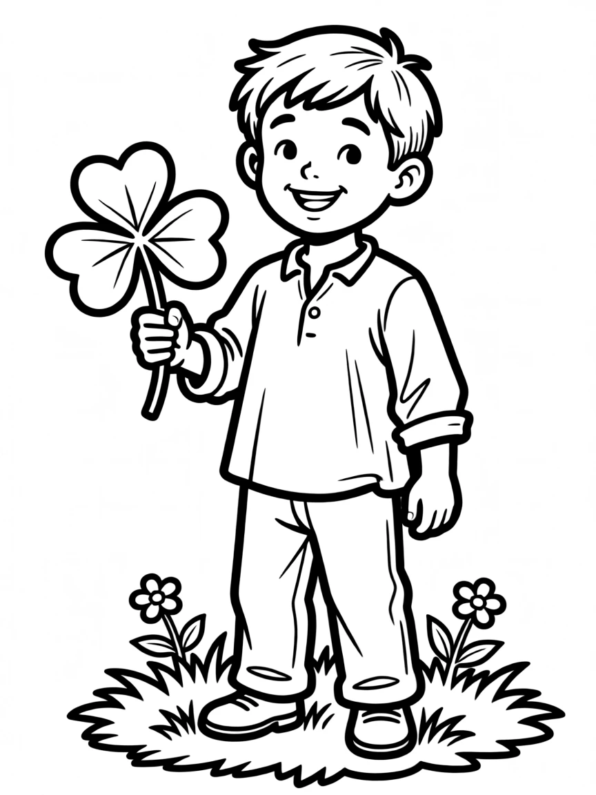 Irish boy with shamrock