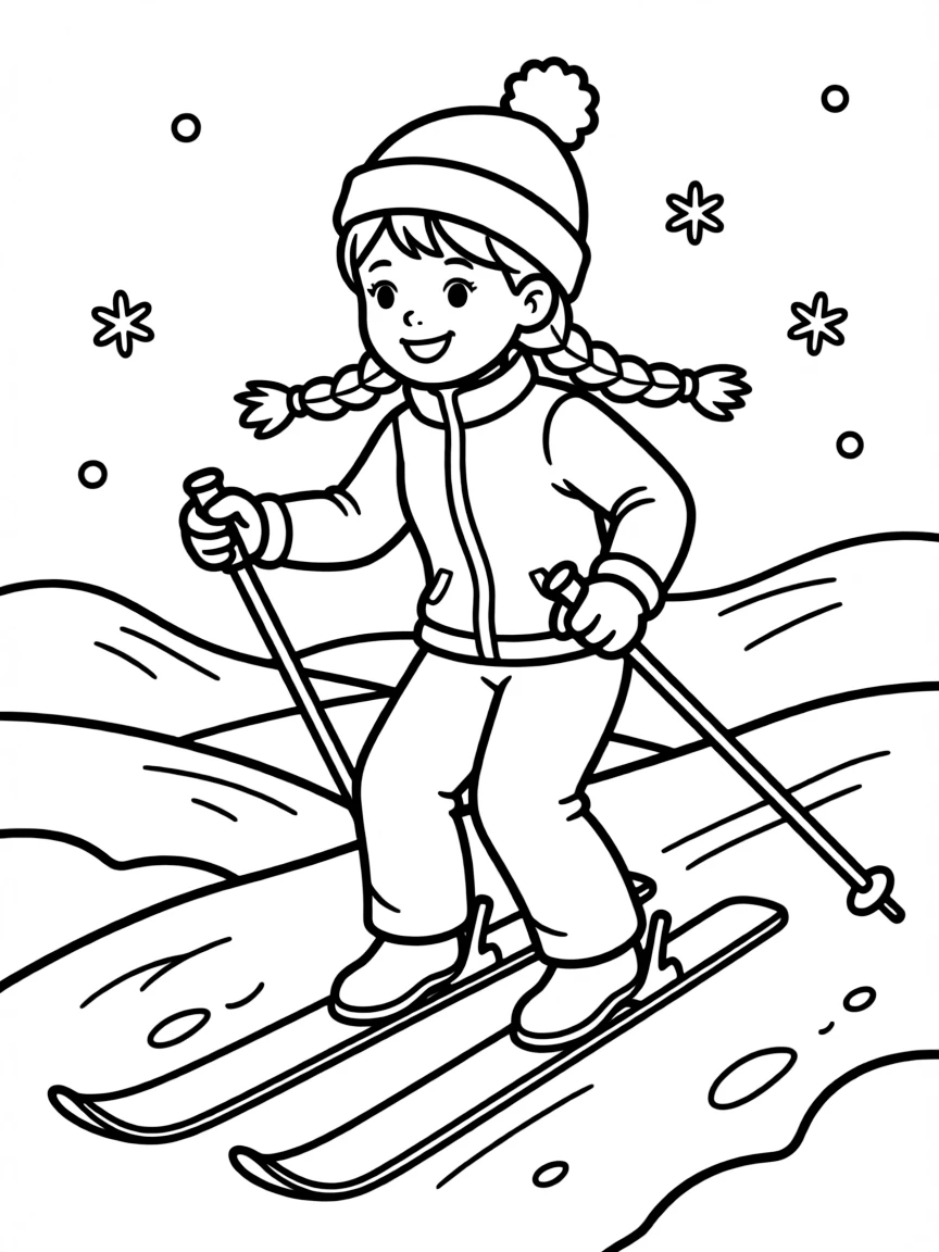 Norwegian girl skiing